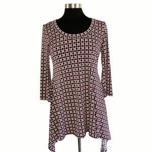 Karen Kane Geometric Print Tunic Top Women’s Size Medium Stretch